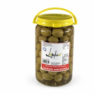 Aceitunas manzanillas verdes deshuesadas sabor anchoas