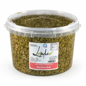 Aceitunas verdes manzanillas rodajas